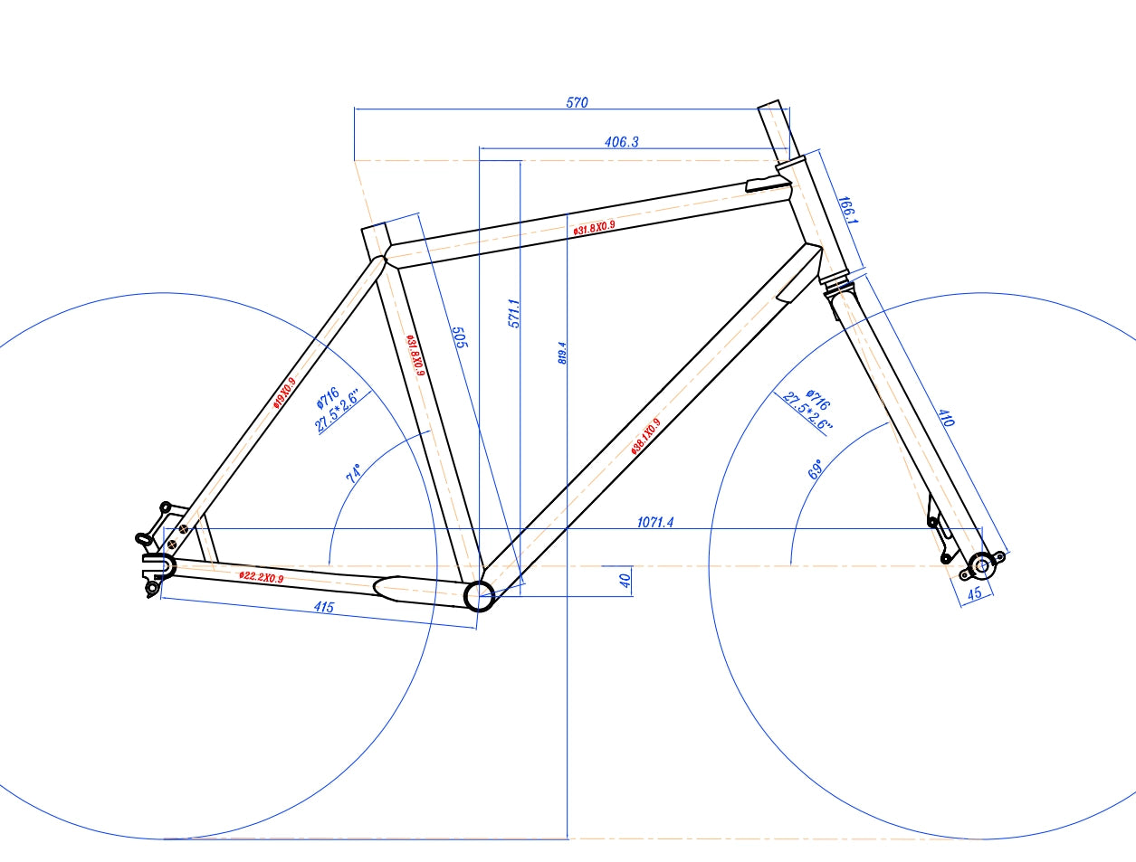 Titanium Mountain Bike Frameset