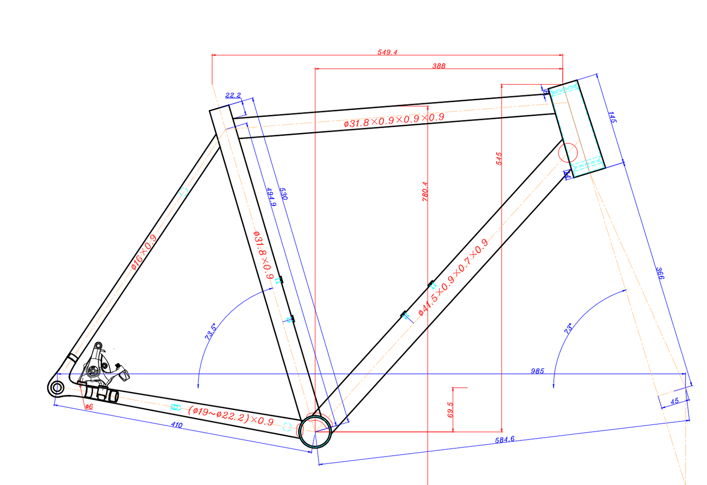 Titanium Road Bike Frame RD2603-14
